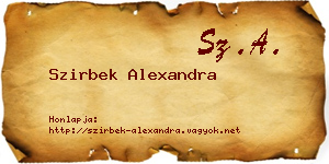 Szirbek Alexandra névjegykártya
