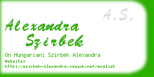 alexandra szirbek business card